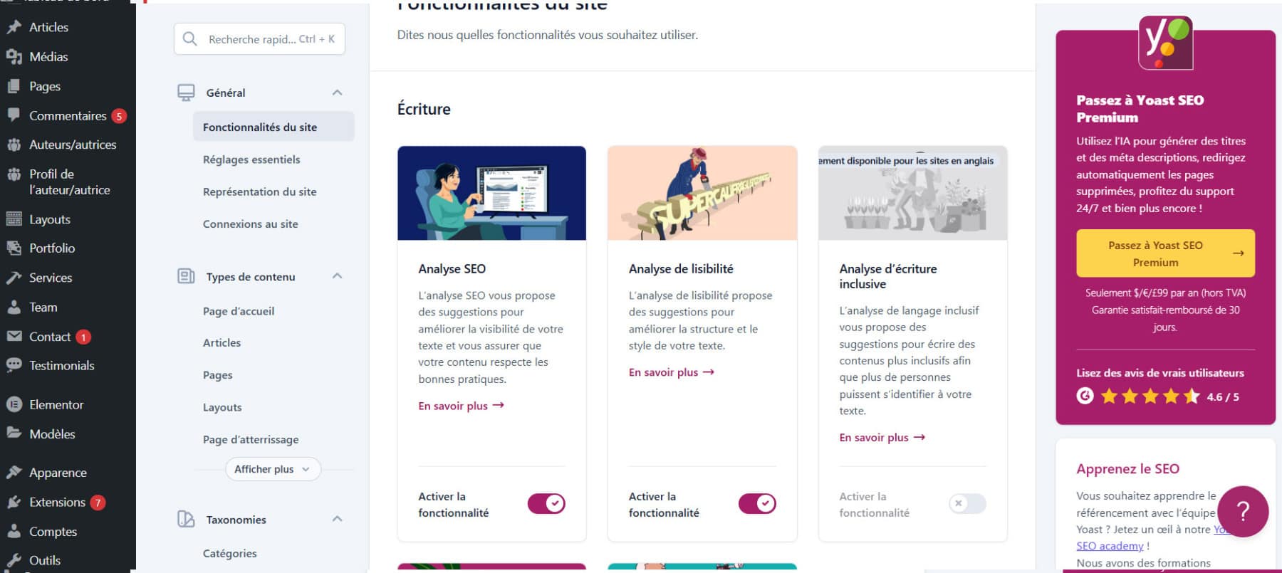 Yoast fonctionnalités